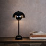 Opviq Lámpara de Mesa de Metal Negra